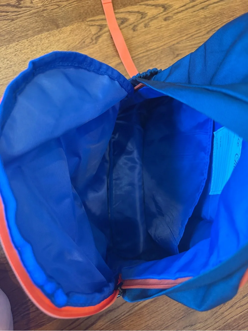 Navy Blue & Bright Kids Orange Colorblock Backpack